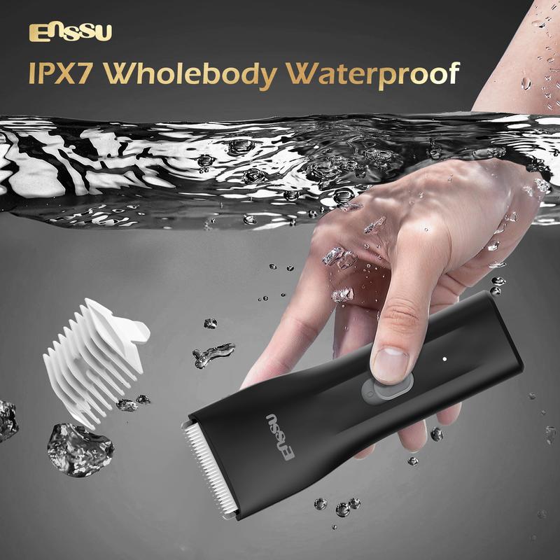 Electric Groin Hair Trimmer，Replaceable Waterproof Wet Dry Clippers for gift， Men's Hair Clipper ，Wireless Charging Body Skincare Trimmer wireless  shaver