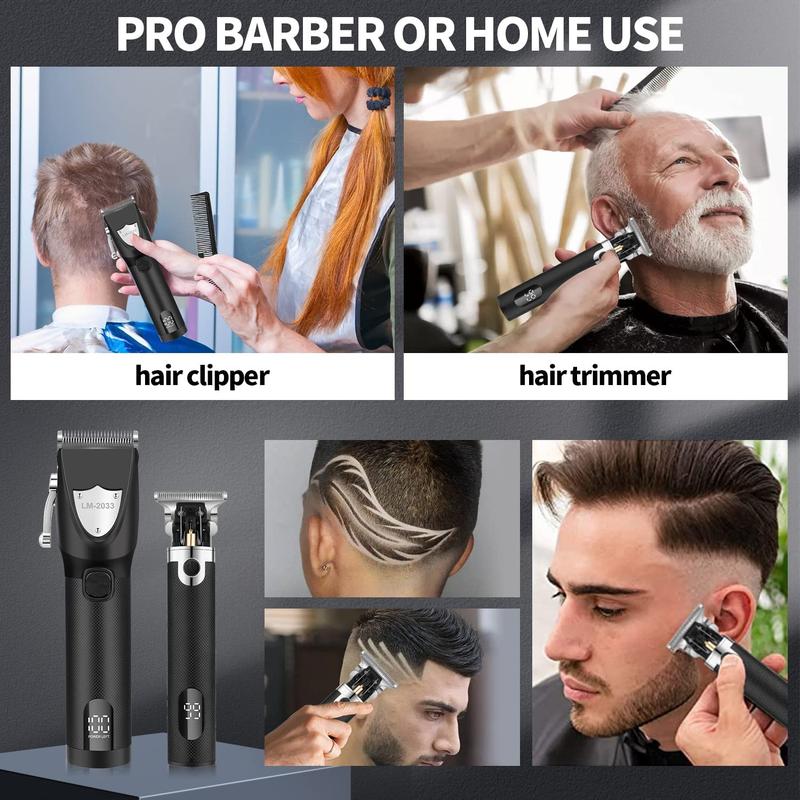 Electric Hair Trimmer, 1 Set Multifunctional Portable Rechargeable Hair Trimmer Shaver for Men, Hair Clipper with Display, Thanksgiving Gift, Christmas Gift, Winter Gift Set