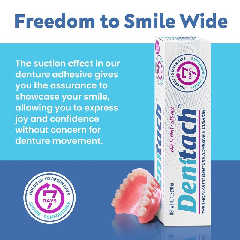 Denttach Denture Adhesive, Thermoplastic Denture Adhesive, Cushion and Reliner, Comfortable, Secure Denture Grip for Up to 7 Days, Non Glue, Zinc Free, Long...