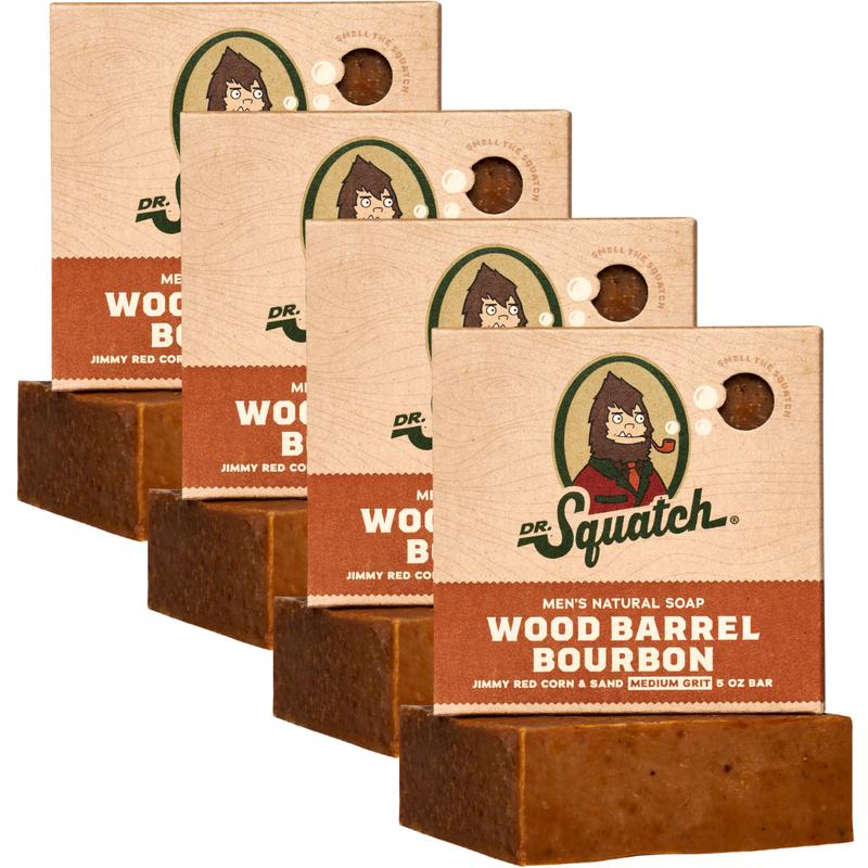 Dr. Squatch - Wood Barrel Bourbon 4-Pack Bar Soap