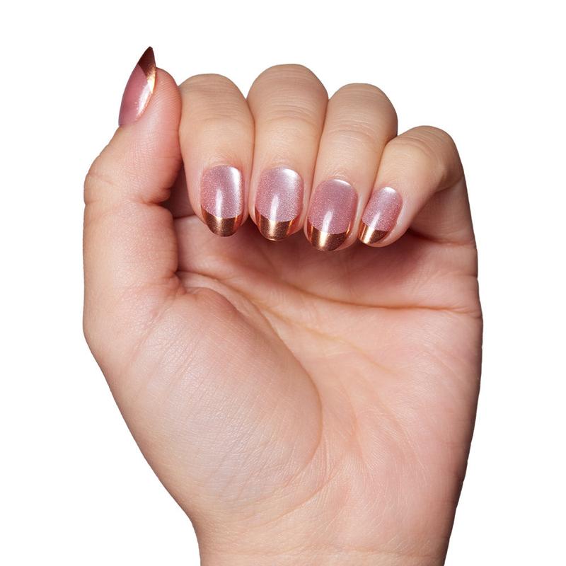 Glamnetic | Caramel Apple French Tip Short Oval Velvet Chrome Press-on Nails Nail Art Nail Care Manicure