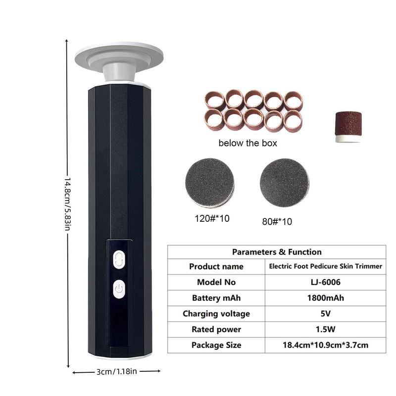 Electric Foot File, 1 Set Professional Pedicure Electric Callus Remover, Foot Sander Machine, Electric Foot Callus Remover