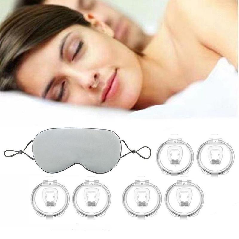 Sleeping Snoring Care Tools & Eye Mask, 6 Counts Sleeping Mouthpiece with  1 Count Sleeping Eye Mask, Anti Snoring Tools & Breathing Eye Mask, Personal Care Products