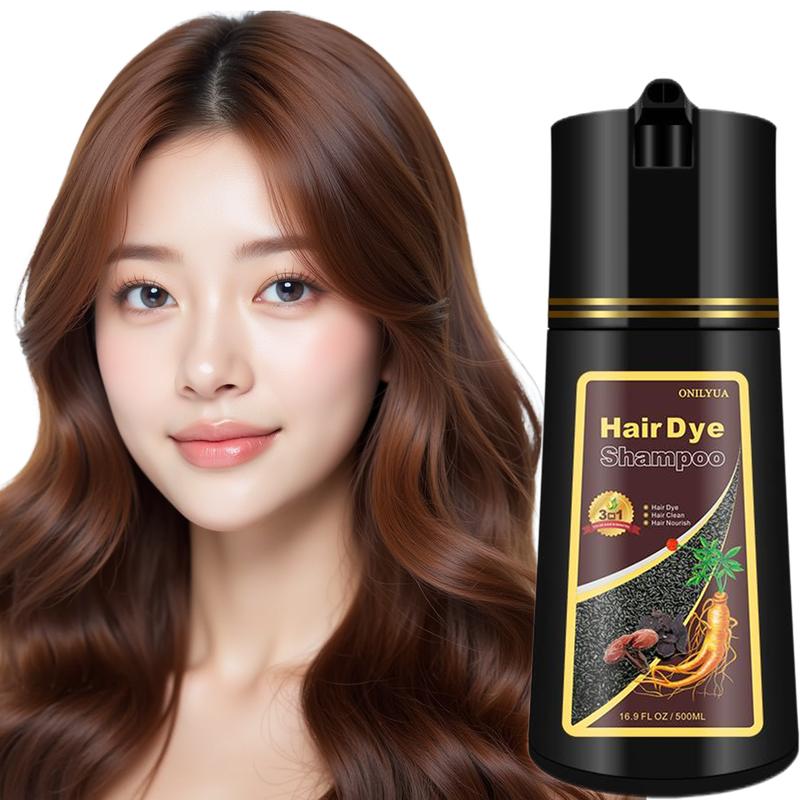 Dark Brown Hair Color Shampoo, Natural Herbal Ingredients Upgrade Hair Color Shampoo, Quick Color, all Hair Types, Semi-Permanent Hair Dye, Conditioner,99.99% White Hair Coverage(500ml) hair dye shampoo Haircare Cleanser