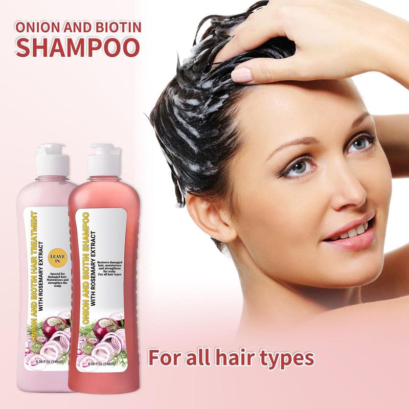 Yilest Onion and Rosemary Biotin Shampoo Care Set - Restoring Hair Vitality by Moisturizing and Regulating Clean Hair Care