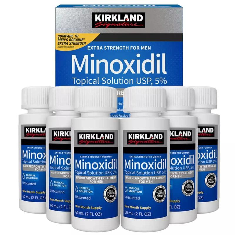 Kirkland Minoxidil 5% Extra Strength 1, 3, 6 Month Supply Men's Hair Growth Hair Care Pack Serum Comfort