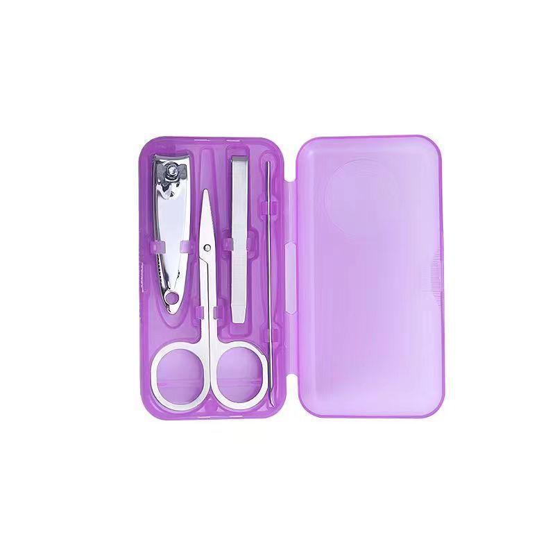 Portable Nail Clipper Set with Storage Box, 4pcs Stainless Steel Cutics Manicure Pedicure Nail Art Tool, Nail Care Tool