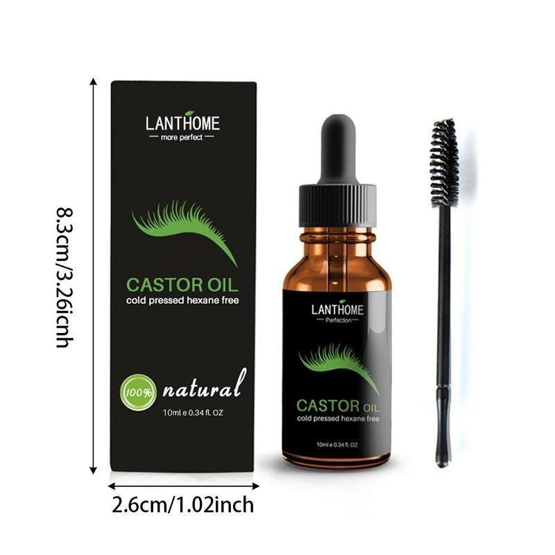 10ml Eyelash Serum,  Natural Castor Oil, Professional Cold Pressed Eye Lash Extensions Product for Women & Girls Skin Care Comfort