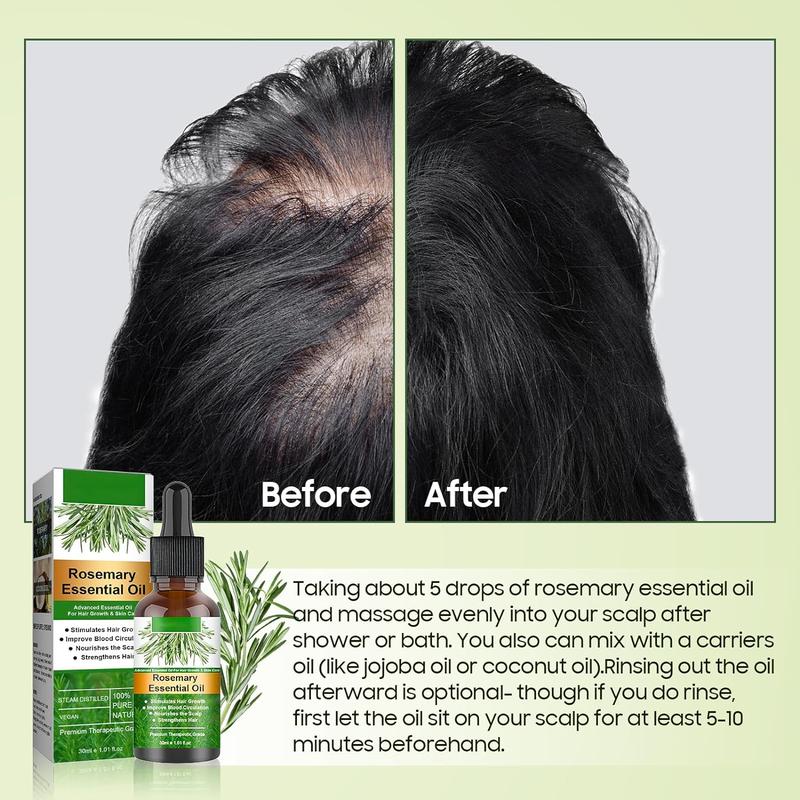 Rosemary Oil for Hair Growth - 100% Pure Natural Organic Rosemary Essential Oil for Eyebrows and Eyelashes, Nourishes the Scalp, Stimulates Hair Growth for All Hair Types