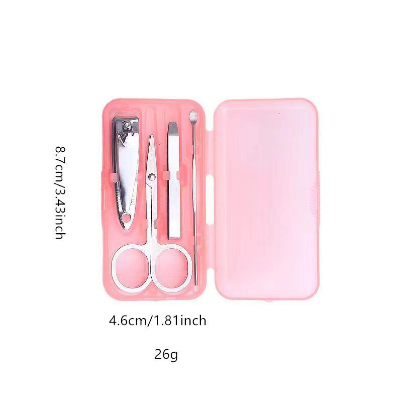 Portable Nail Clipper Set with Storage Box, 4pcs Stainless Steel Cutics Manicure Pedicure Nail Art Tool, Nail Care Tool