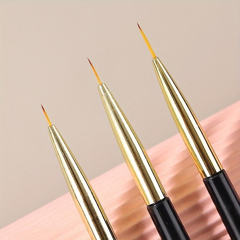 Double-ended Nail Art Brush, 3 Counts set Nail Art Brush, Professional Manicure & Pedicure Tools for Women & Girls