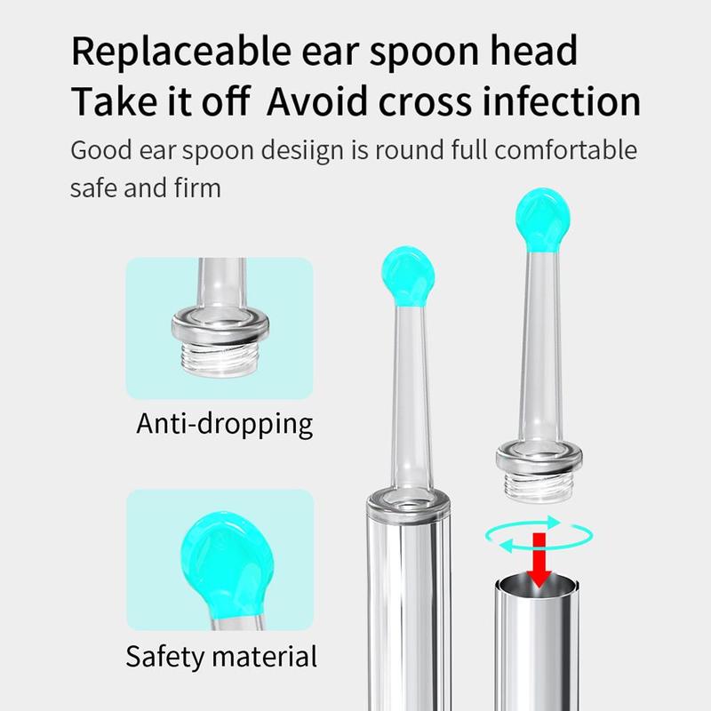 Ear Wax Removal Kit, 1 Set Ear Cleaning Tool with Silicone Ear Scoops Replacement Accessories, Intelligent Wireless Endoscopy Earwax Cleaning Products