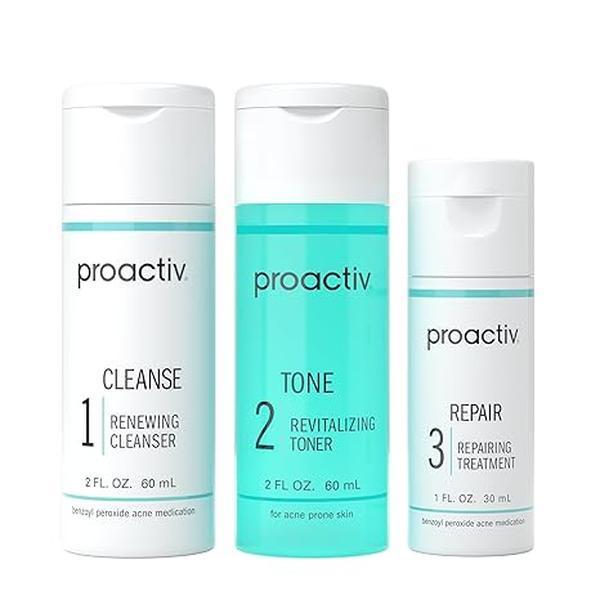 Proactiv 3 Step Acne Treatment Kit - Benzoyl Peroxide Face Wash, Acne Spot Treatment & Exfoliating Toner for Face & Body, 30-Day Complete Skin Care Solution