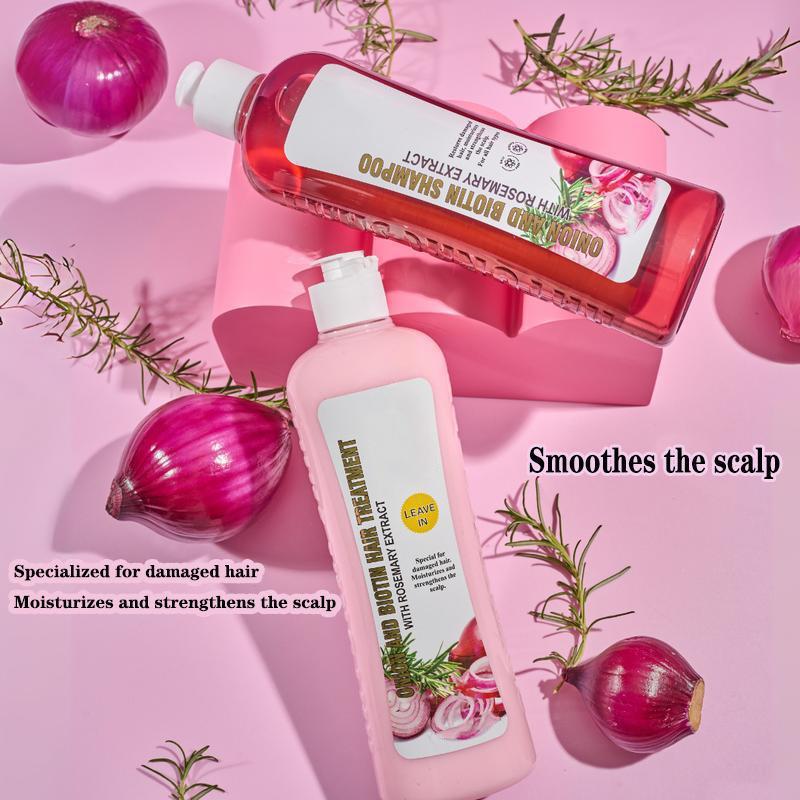 Yilest Onion and Rosemary Biotin Shampoo Care Set - Restoring Hair Vitality by Moisturizing and Regulating Clean Hair Care