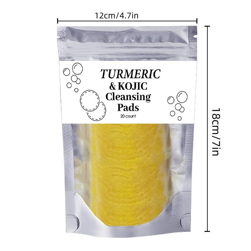 Turmeric & Kojic Acid Cleansing Pads for Dark Spots, 20pcs set Facial & Body Deeply Cleansing Pads, Brightening Skin Care Kit for Women & Men