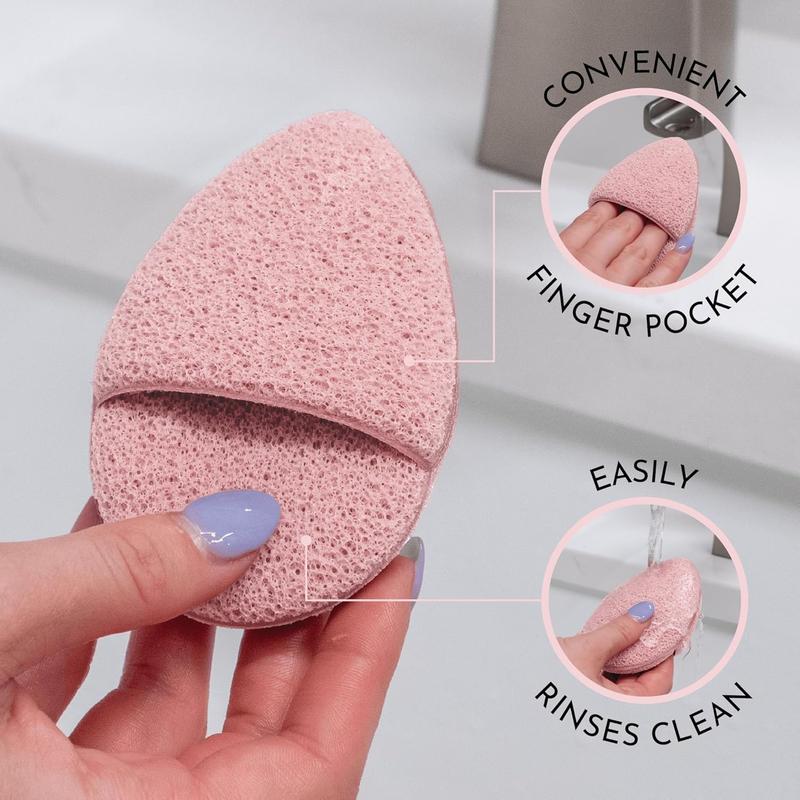 Face Scrubber Exfoliator, Facial Sponges for Face Wash, Reusable Makeup Remover Exfoliating Pads, Blue and Pink, 2.6 in. x 3.9 in., 2 Pack Cleansing Skincare Acne Flawless Acne Flawless Gentle Comfort