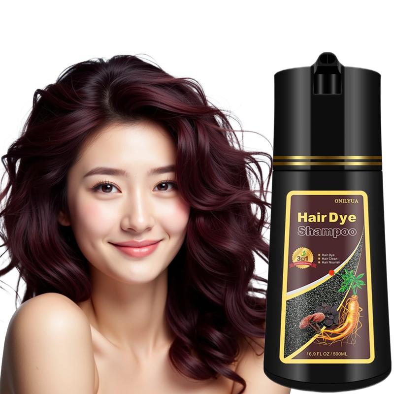 Dark Burgundy Hair Dye, Hair Color Shampoo, Men and Women, Herbal safe, for Home use (Dark Burgundy) hair dye shampoo Haircare