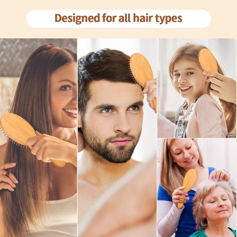 Hair Brush for Hair Growth, Detangler Hairbrush with   Bristles, Wooden Paddle Brush for Scalp Massage, All Hair Types, for Women, Men, and