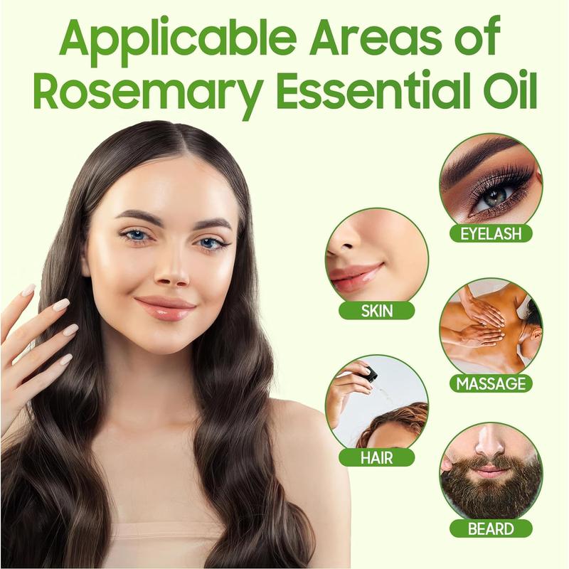 Rosemary Oil for Hair Growth - 100% Pure Natural Organic Rosemary Essential Oil for Eyebrows and Eyelashes, Nourishes the Scalp, Stimulates Hair Growth for All Hair Types