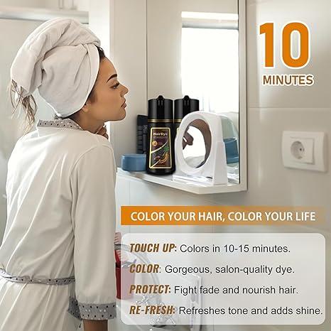 Hair Dye Shampoo Haircare for Men & Women Hair Colors Long Lasting Color Shampoo Hair Dye.  creme of nature hairdye,Shampoo Para Canas, Long-Lasting Black Hair Shampoo