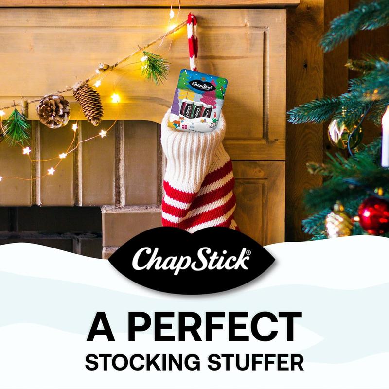 ChapStick Holiday Lip Balm 5-Pack (2 Sets) – Classic Lip Care, Perfect Stocking Stuffer!