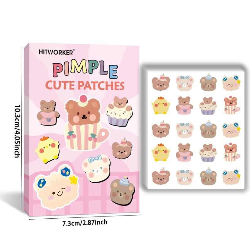 Cute Animals Pattern Acne Care Patches, 80pcs box Gentle Acne Cover Patches, Moisturizing Skin Care Product for Women, Christmas Gift