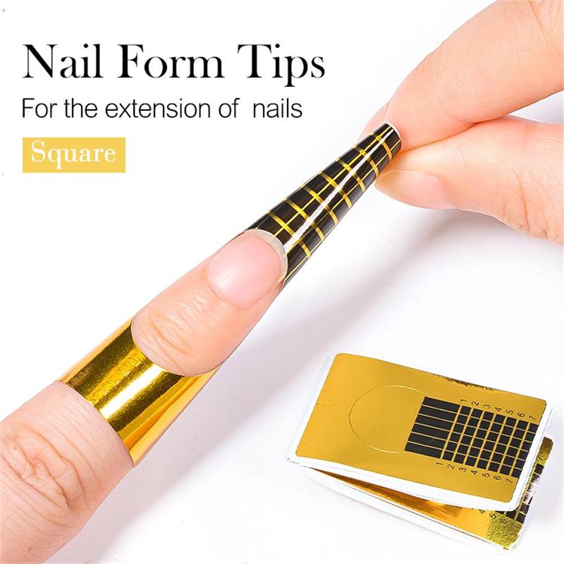 20pcs set Professional Nail Art Form Sticker, Self-adhesive Nail Extension Tip, Nail Art Extension Paper Holder Tools