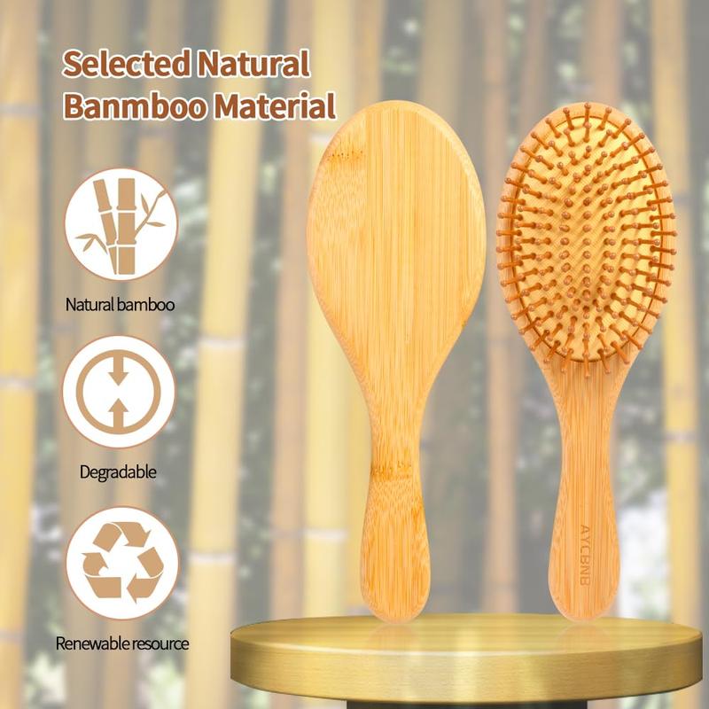 Hair Brush for Hair Growth, Detangler Hairbrush with   Bristles, Wooden Paddle Brush for Scalp Massage, All Hair Types, for Women, Men, and