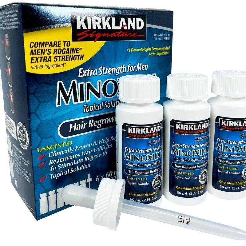 Kirkland Minoxidil 5% Extra Strength 1,2,3, 6 Months Supply Men Hair Regrowth Hair Care Daily Comfort