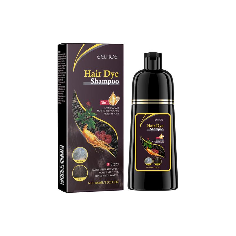 EELHOE Black Hair Shampoo, Natural Brown 100ml Conditioner Haircare, Shampoo for Gray Hair for Women & Men shampoo  3  in 1 Comfort Cleanser