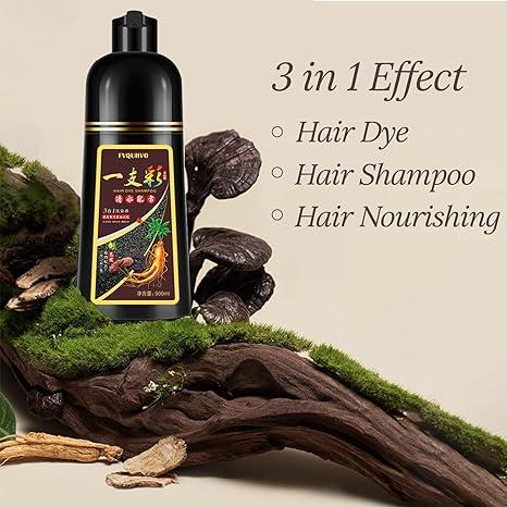 3-in-1 Red Wine Hair Dye Shampoo | Instant Gray Coverage | Long-Lasting & Safe |  Perfect for Dark Hair ‍️type haircare