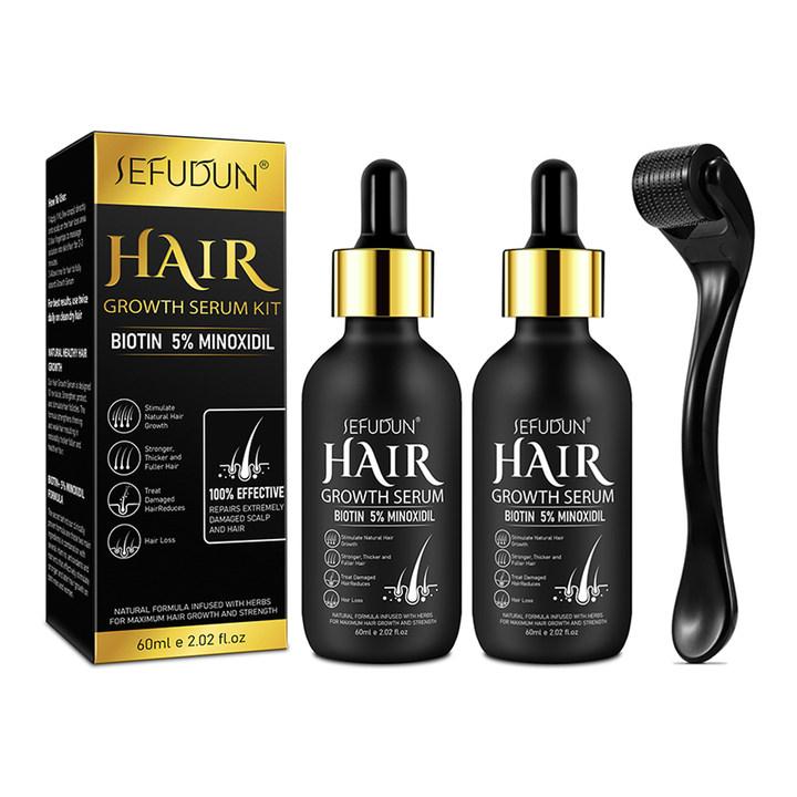 Sefudun 5% Minoxidil for Men and Women kit -Topical Serum for Scalp Hair Care or Longer Hair Care