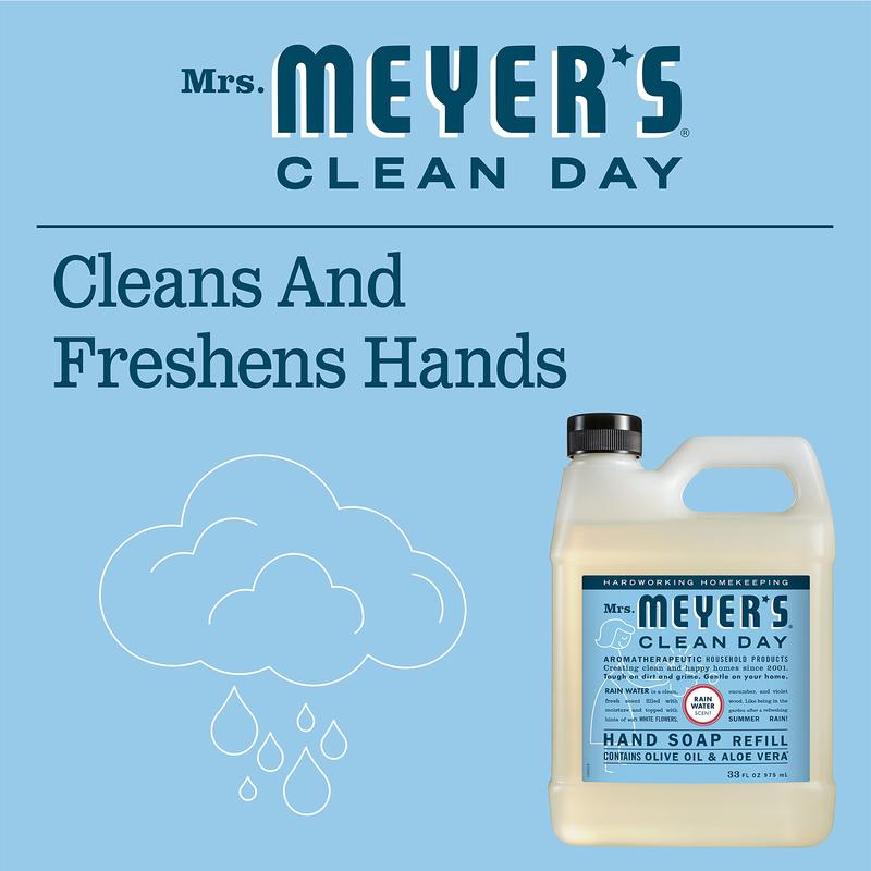 MRS. MEYER'S CLEAN DAY Liquid Hand Soap Refill, Rainwater, 33 OZ