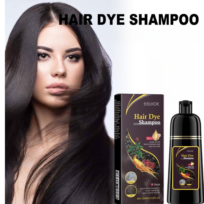 EELHOE Black Hair Shampoo, Natural Brown 100ml Conditioner Haircare, Shampoo for Gray Hair for Women & Men shampoo  3  in 1 Comfort Cleanser