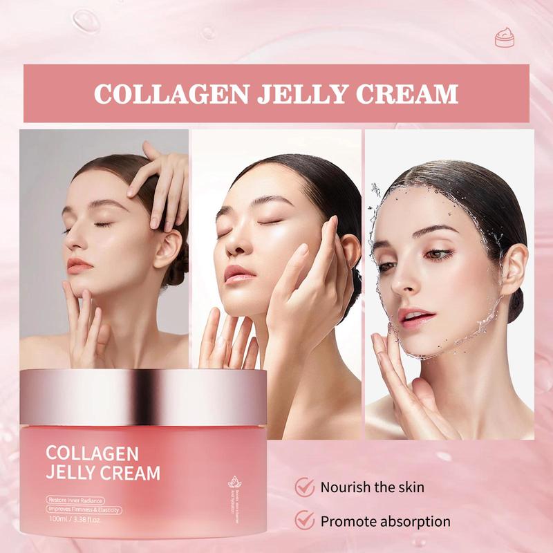 Collagen Jelly Cream for Face Care, Moisturizing & Nourishing Facial Skin Care Cream, Hydrating Skin Care Product for Women & Men, Christmas Gift