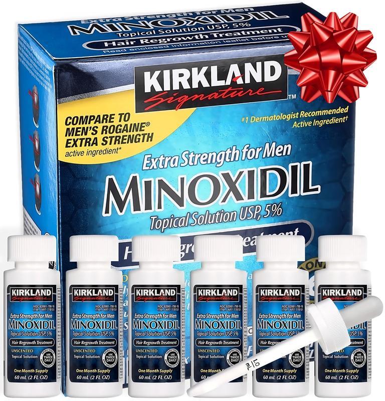 Kirkland Minoxidil 5% Extra Strength 1, 3, 6 Month Supply Men's Hair Growth Hair Care Pack Serum Comfort