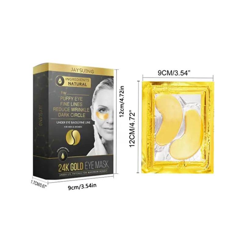 24K Gold Moisturizing Eye Patches, 5 Counts Firming Gel Eye Masks, Eye Care Products For Women & Men