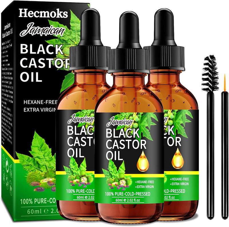 HECMOKS Organic Jamaican Black Castor Oil: Boosts Hair Growth & Thickens Eyelashes Haircare Vitamins Comfort