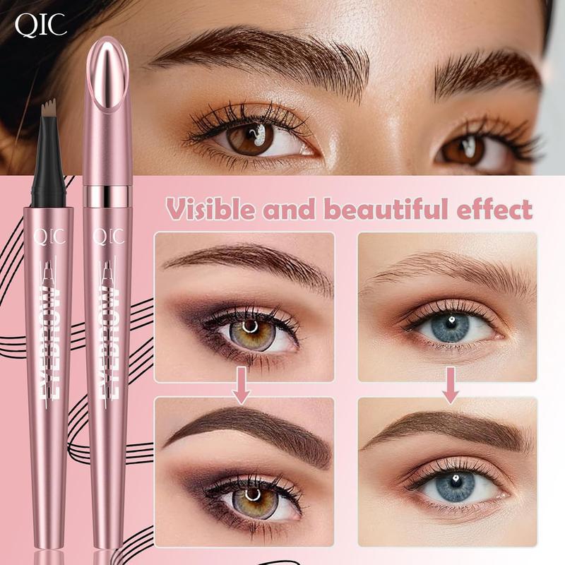 Eyebrow Pencil, Microblade Eyebrow Pen, 4-tip Microblading Eyebrow Pen, Waterproof Eye Brow Pencils for Women, Eye Makeup, Long-Lasting Micro 4-point Brow Pen (Dark Brown)