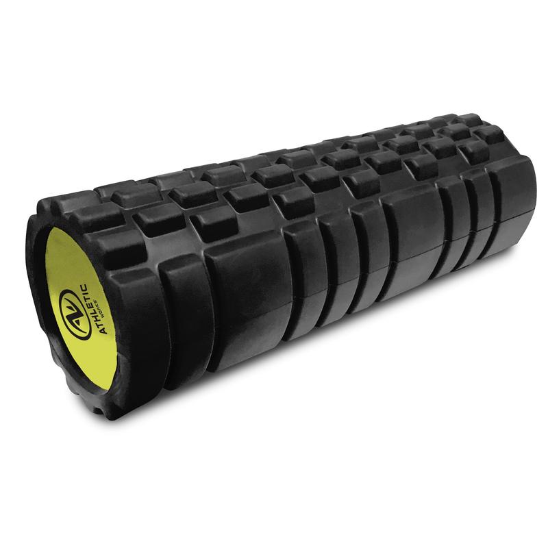 18 in. x 5.5 in. Hollow Core Foam Roller, Firm Deep Tissue Massage Roller, Black