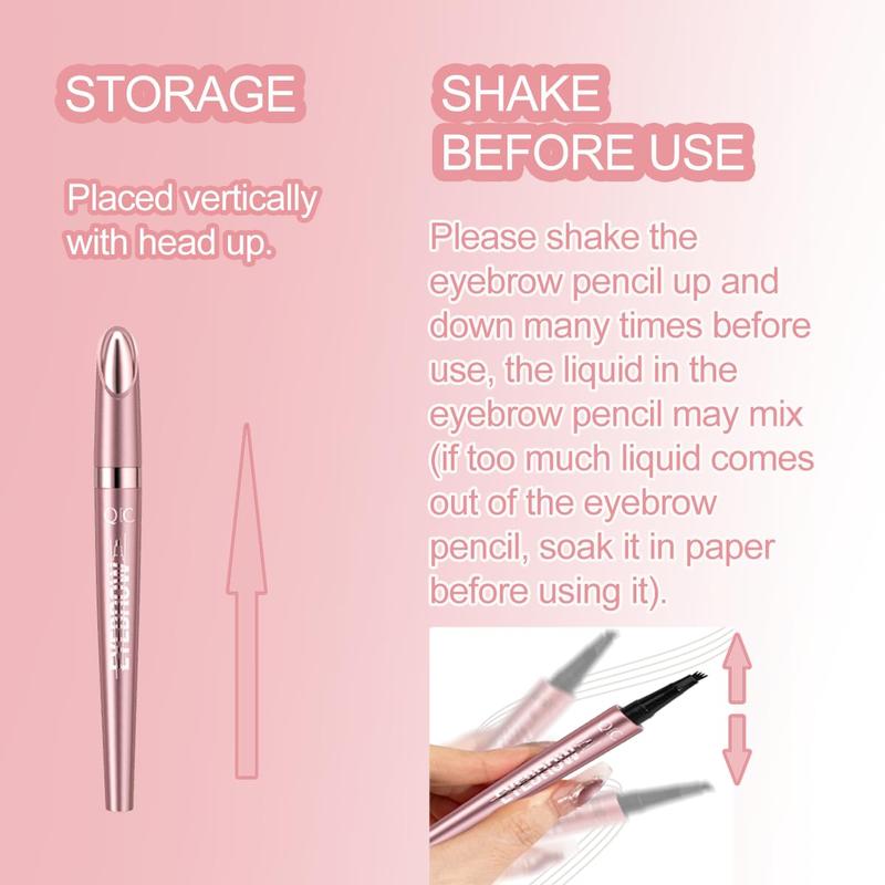 Eyebrow Pencil, Microblade Eyebrow Pen, 4-tip Microblading Eyebrow Pen, Waterproof Eye Brow Pencils for Women, Eye Makeup, Long-Lasting Micro 4-point Brow Pen (Dark Brown)