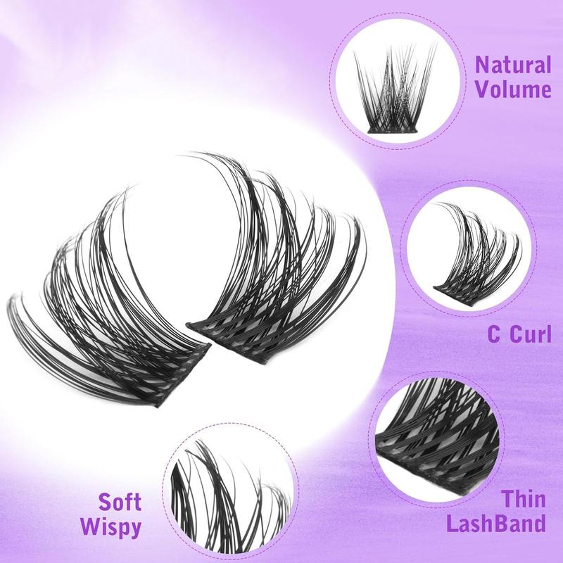 Individual False Eyelashes, 1 Box Natural Look Eyelash Extensions, Self Grafting Curl Eyelashes, Eye Makeup Enhancement False Eyelashes for Women & Girls