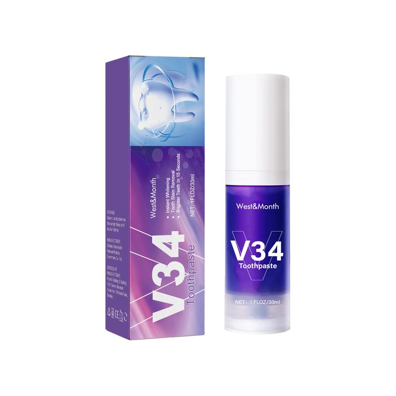 West&Month v34 Colour Corrector - Tooth Stain Concealer, Teeth Brightening Booster, Purple Toothpaste, Colour Correcting