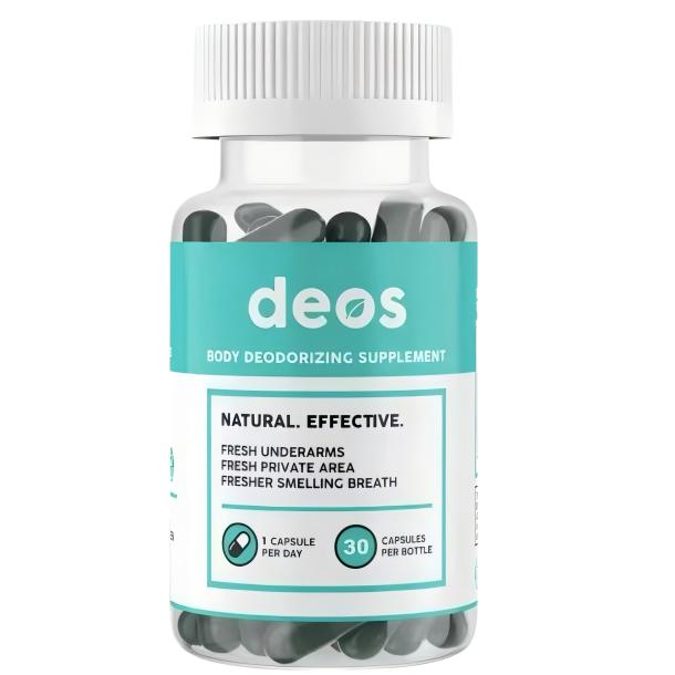 DEOS Internal Deodorant Supplement- Full Body Deodorizer for Gut Health, Skin Health, Detox & Digestion Support- Natural Odor Control Chlorophyll vitamin for Head- to-Toe Freshness|30 Capsules