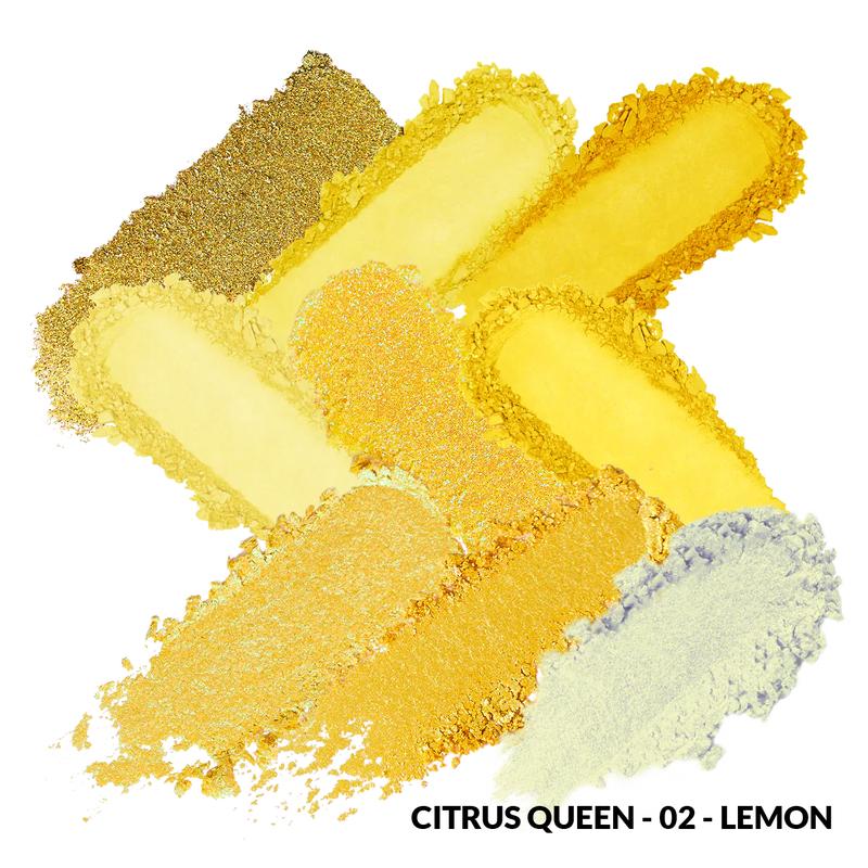 KimChi Chic Citrus Queen Eyeshadow Palette - 9 Shimmery, Glittery, and Matte Orange Colors, Cosmetic Makeup Compact, Easy to Blend