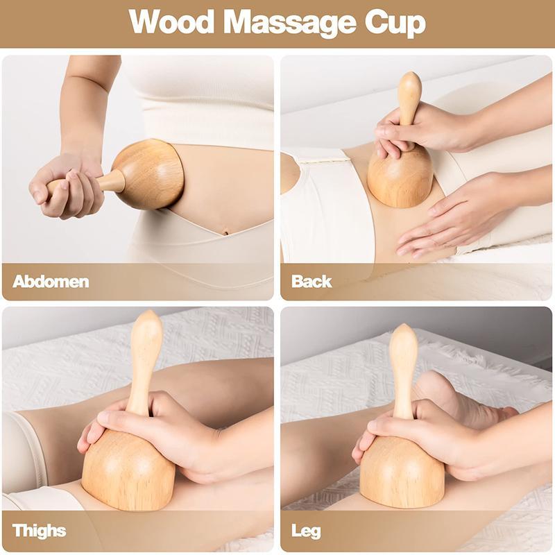 Wooden Massage Tool Set, 6pcs set Manual Body Massage Roller Tool Kit, Easy to Use, Body Sculpting Tools for Arms, Back & Legs Muscle Relaxation, Neck Shoulder Massager