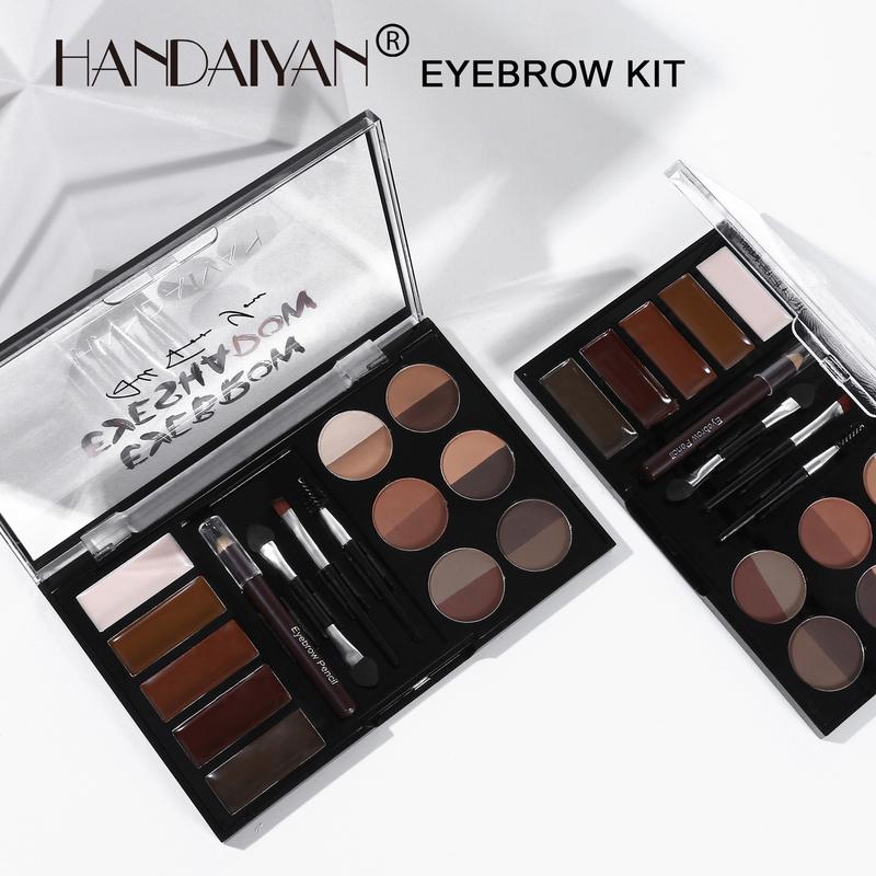 3-in-1 Eye Shadow, Eyebrow Powder, and Eyebrow Cream Palette Set - Waterproof, Sweat-Proof, and Non-Fading Makeup Cosmetic - Eyeshadow