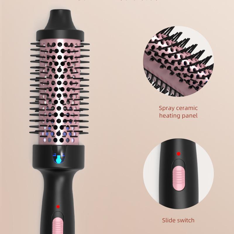 Thermal Brush for Blowout Look, 1 1 2 Inch Ionic Heated Round Brush Makes Hair Smoother, Dual Voltage Thermal Round Brush Get Natural Curls, Easy to Use, 30S Fast Heating