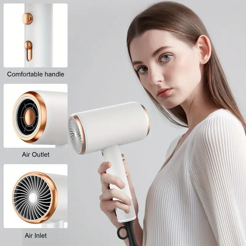 Powerful Ionic Haircare Hair Dryer Kit for Straight and Curly Hair, 1 Set Hair Dryer with Diffuser, 2 Speeds & 3 Heating with Cooling Buttons Hair Dryer