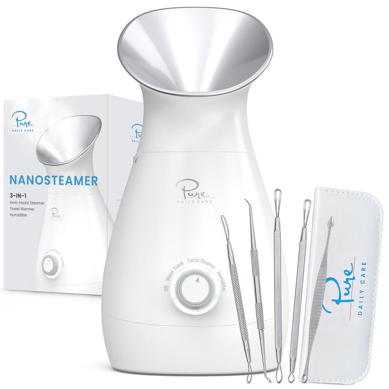 Pure Daily Care NanoSteamer 3-in-1 Ionic Facial Steamer with Bonus 5 Piece Skin Kit